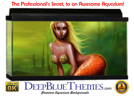 Buy Aquarium Background Mermaid Gold Aquarium Background